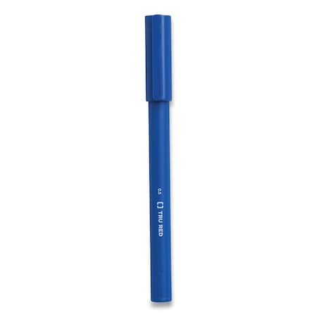 Tru Red Quick Dry Gel Pen, Stick, Fine 0.5 mm, Blue Ink, Blue Barrel, 5PK TR54469